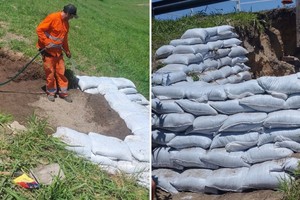 Parte del proceso de tareas del personal de Vialidad Provincial. Crédito: DPV