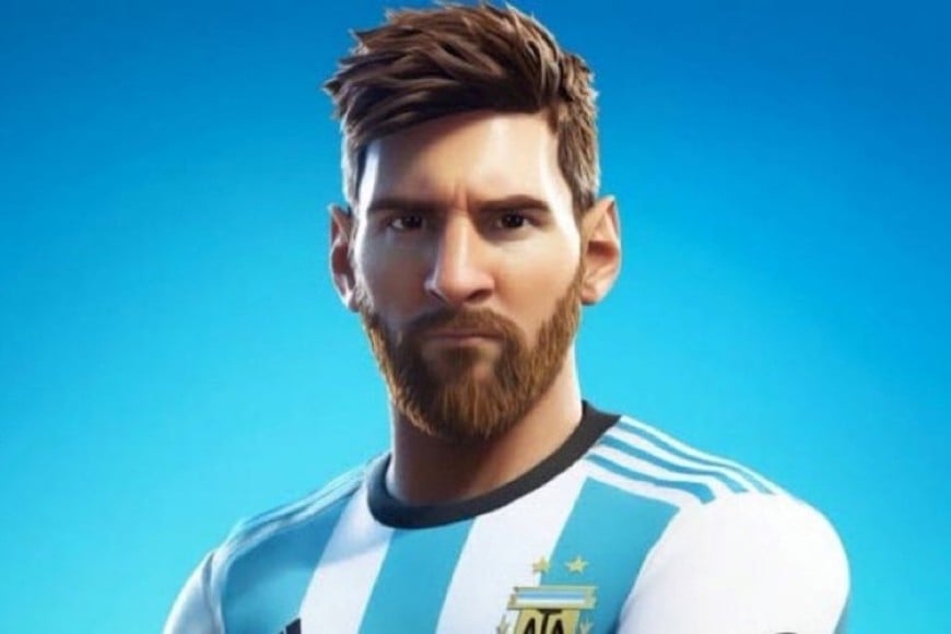 Lionel Messi como skin en el Fortnite, Imagen generada con IA