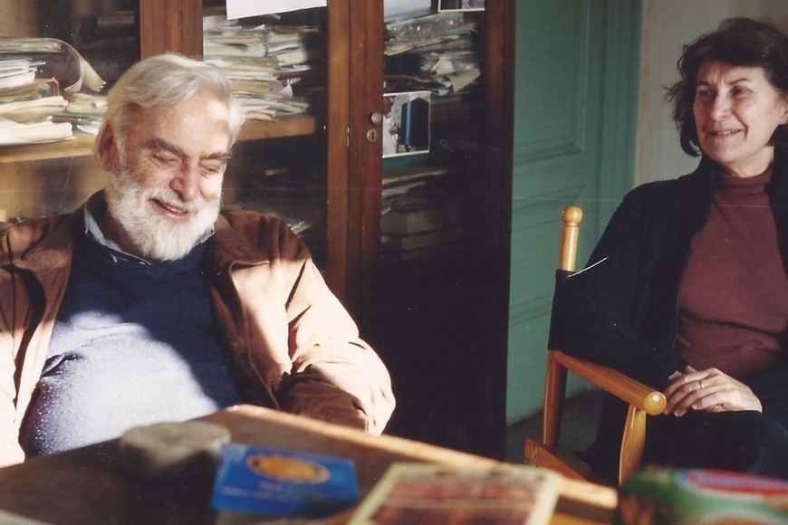 Contardi junto a Hugo Gola. Foto: Taller de Cine UNL