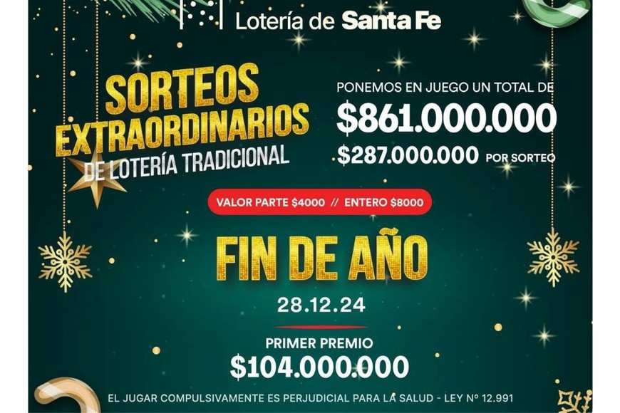 El sorteo se realiza este sábado 28 de diciembre.