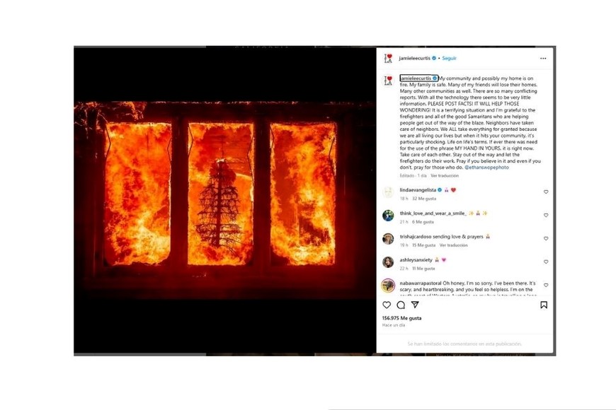 Jamie Lee Curtis y sus conmovedores posteos