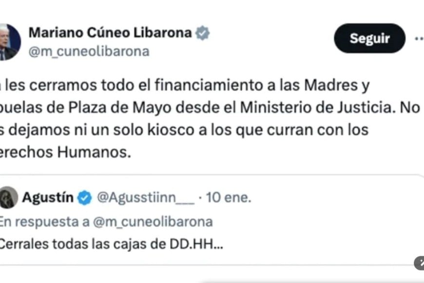 Mariano Cúneo Libarona cuestionó la labor de las Madres de Plaza de Mayo