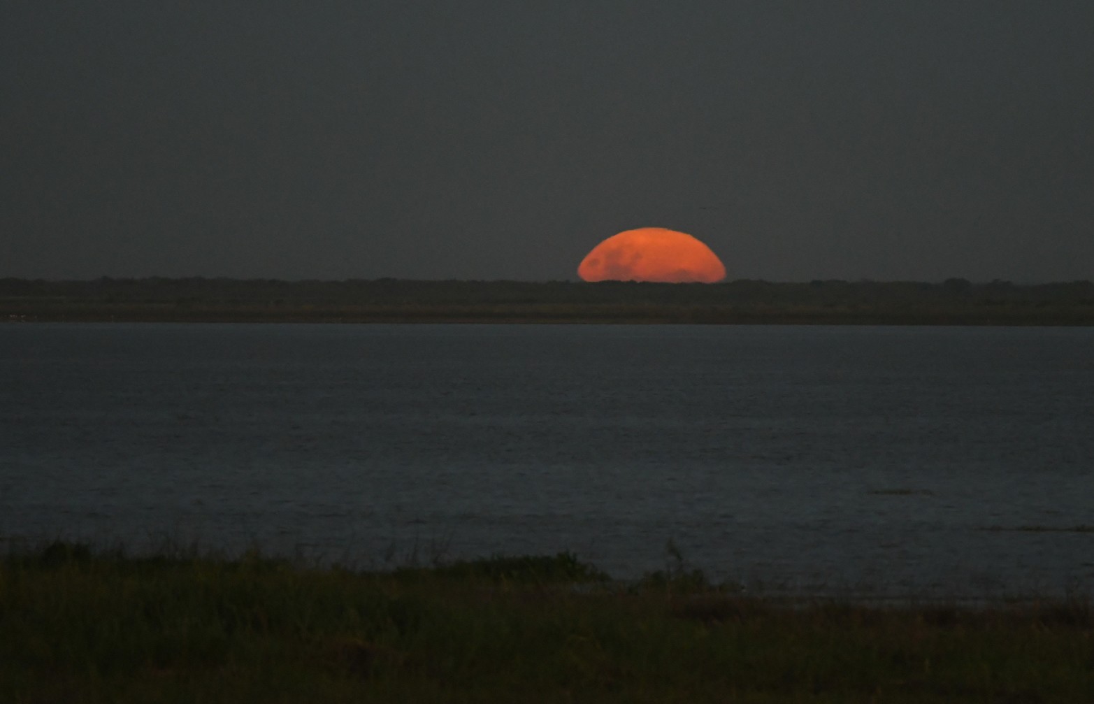 Tarde de la Luna del Lobo en la costanera santafesina