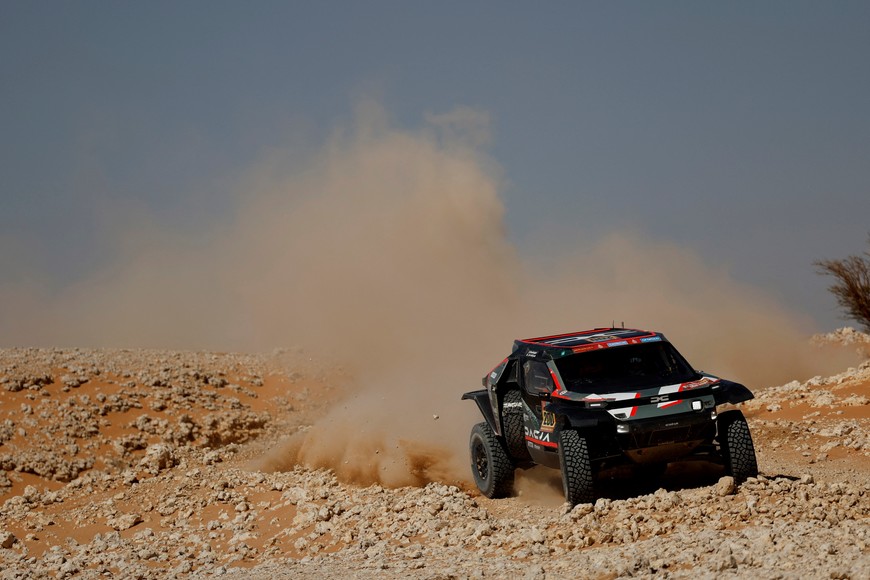 Rallying - Dakar Rally - Stage 9 - Riyadh to Haradh - Saudi Arabia - January 14, 2025
The Dacia Sandriders' Nasser Al-Attiyah and Edouard Boulanger in action REUTERS/Hamad I Mohammed