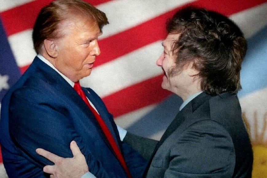 Buena sintonía. La nominación de Peter Lamelas va en línea con el estrecho vínculo entre el norteamericano Donald Trump y el argentino Javier Milei.