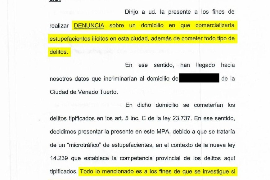 La denuncia presentada por Leticia Di Gregorio.