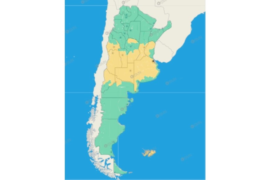 El gráfico de alertas del SMN.