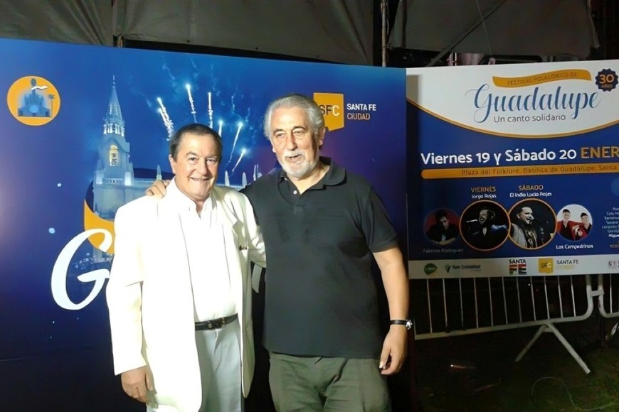 Rubén del Solar junto a su primo Miguel Ángel Morelli, en un Festival de Guadalupe
