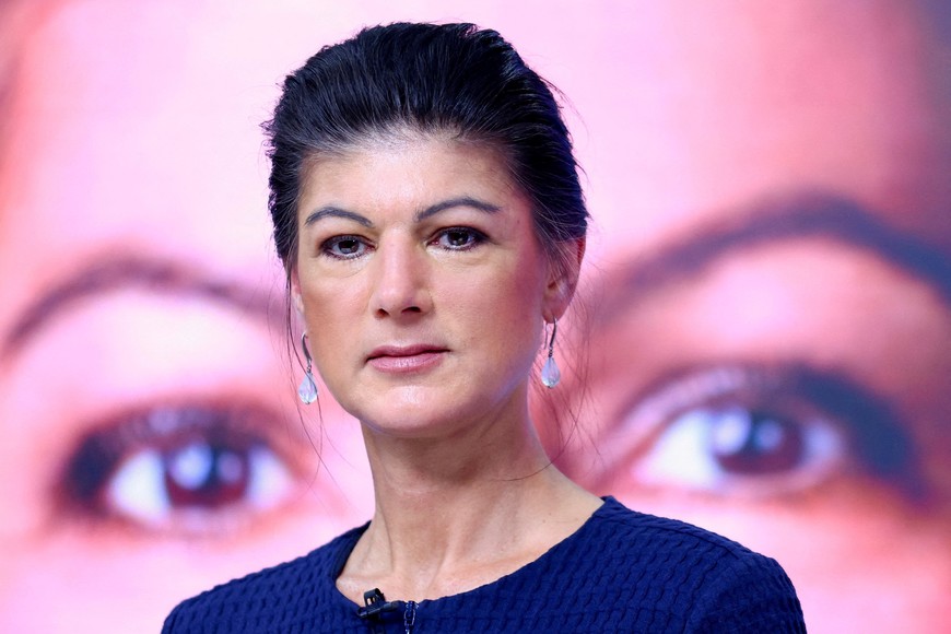 Sahra Wagenknecht, leader of Germany's Sahra Wagenknecht Alliance party (BSW), looks on during the presentation of her party's campaign placard for the upcoming 2025 federal election in Berlin, Germany December 18, 2024. REUTERS/Nadja Wohlleben     TPX IMAGES OF THE DAY