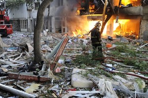 Edificio de calle Salta 2141 cuya explosión en 2013 causó 22 muertos en Rosario. Foto: Archivo / Marcelo Manera.