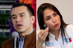 Daniel Noboa y Luisa González, candidatos con mayor intención de voto. Crédito: Karen Toro y Henry Romero/Reuters