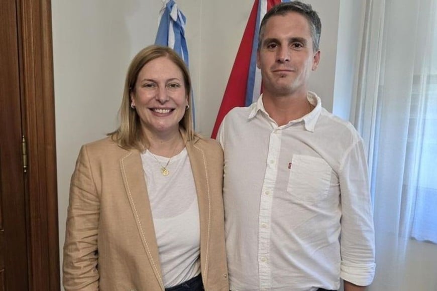 La vicegobernadora Gisela Scaglia y el candidato a concejal Didier Bizet.