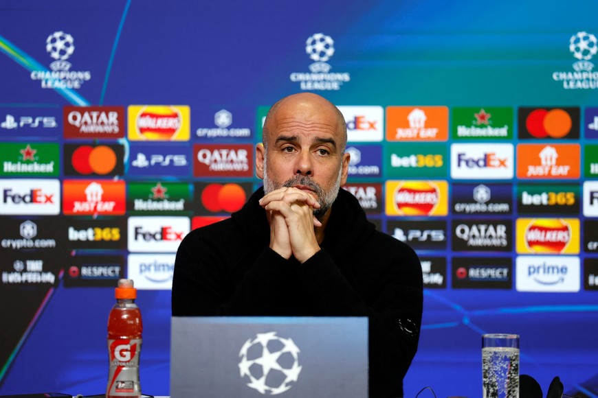 Soccer Football - Champions League - Manchester City Press Conference - Etihad Campus, Manchester, Britain - February 10, 2025
Manchester City manager Pep Guardiola during the press conference Action Images via Reuters/Jason Cairnduff