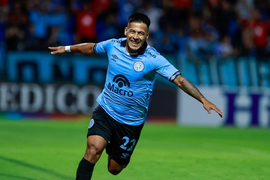 Festejo de gol para el Pirata que levanta. Crédito: Prensa Belgrano