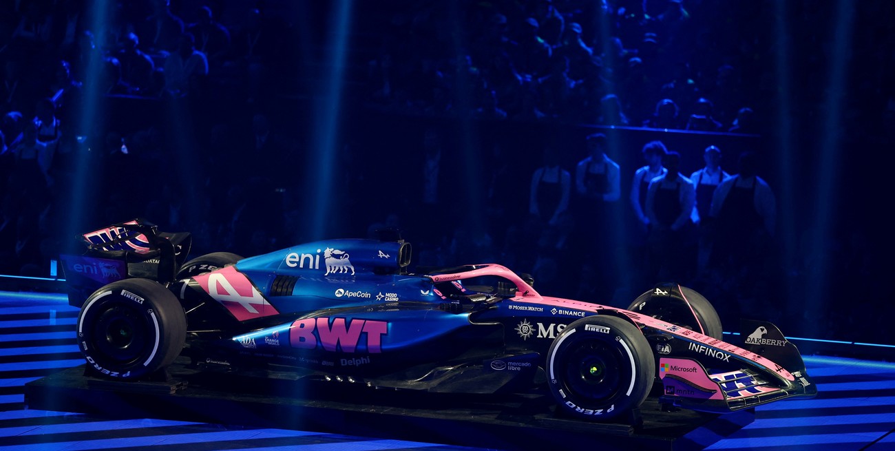 Formula One F1 - F1 75 Live Season Launch - The O2, London, Britain - February 18, 2025
The Alpine car is revealed during the launch REUTERS/Andrew Boyers
EDITORIAL USE ONLY