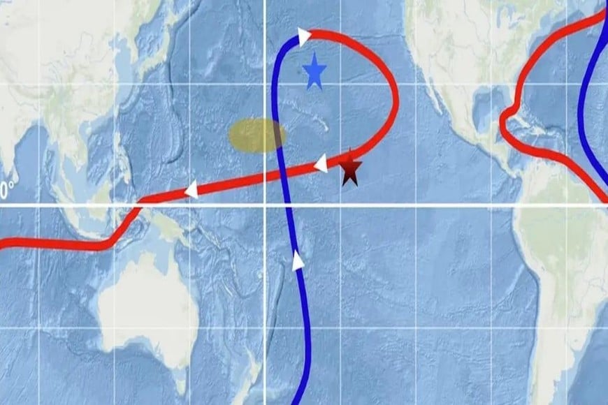 Ubicación de las tres muestras de costras de ferromanganeso estudiadas en el Pacífico.