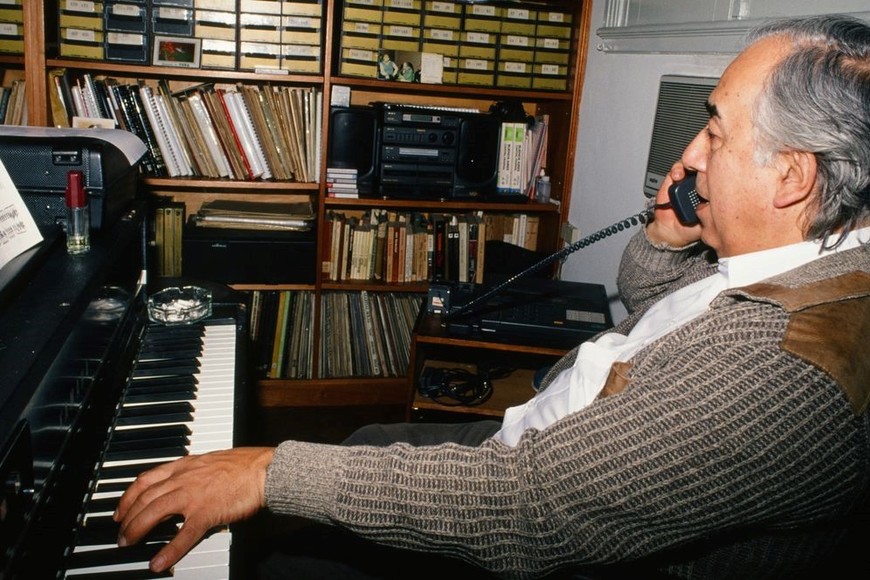 En su estudio, año 1994. Foto: Gentileza