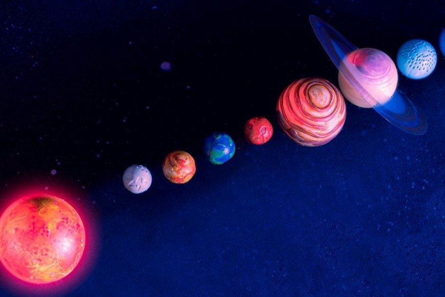 Se vera Saturno, Mercurio, Neptuno, Venus, Urano, Júpiter y Marte