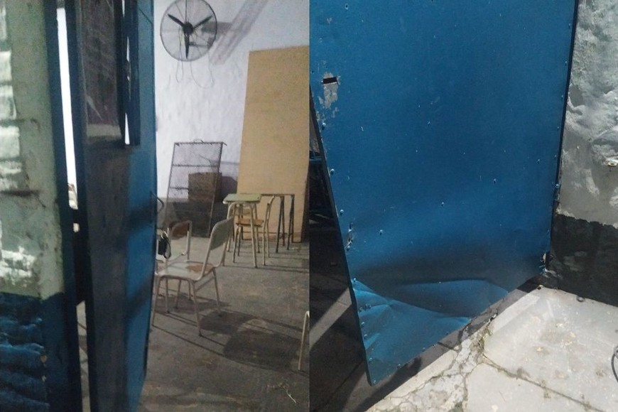 Los daños en las instalaciones del club.