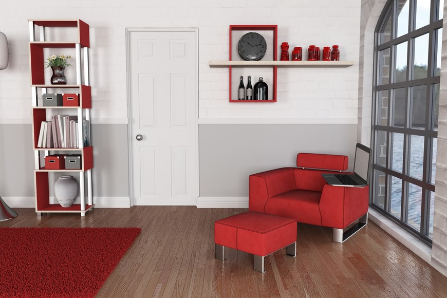 Combinado con tonos neutros, el cereza crea ambientes sofisticados.