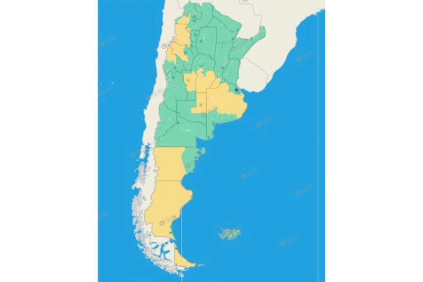 Gráfico de alertas por calor extremo. Crédito: SMN