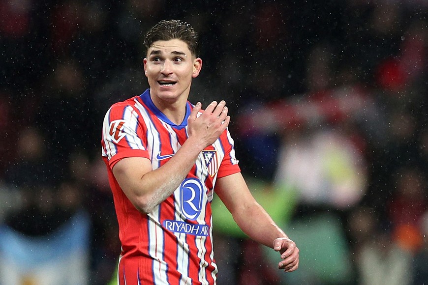 Soccer Football - LaLiga - Atletico Madrid v Athletic Bilbao - Metropolitano, Madrid, Spain - March 1, 2025
Atletico Madrid's Julian Alvarez celebrates after the match REUTERS/Violeta Santos Moura