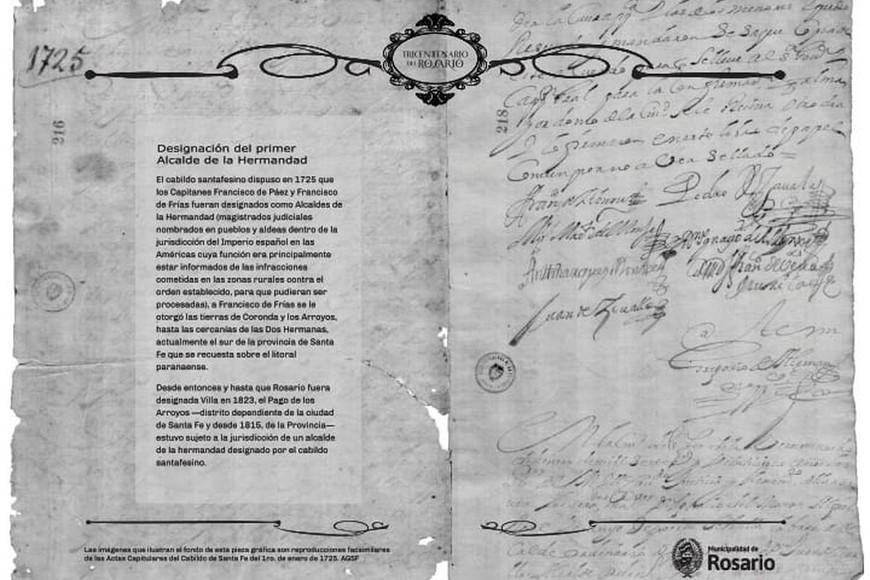 Referencia a la designación de Francisco Frías como Alcalde de la Hermandad del Pago de los Arroyos en 1725.