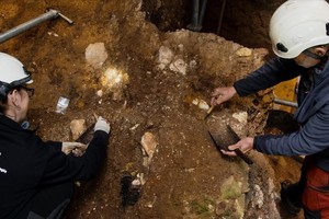 Trabajos de excavación arqueológica en el yacimiento de la Sima del Elefante.