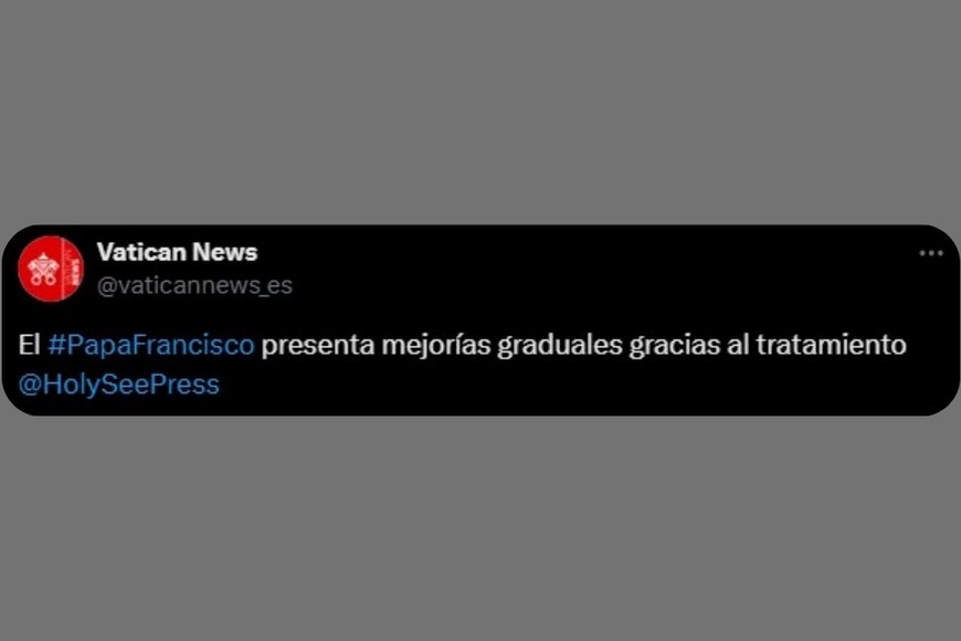 El mensaje del Vaticano en X.