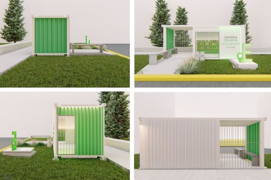 Render. Los cuatro perfiles de las garitas.