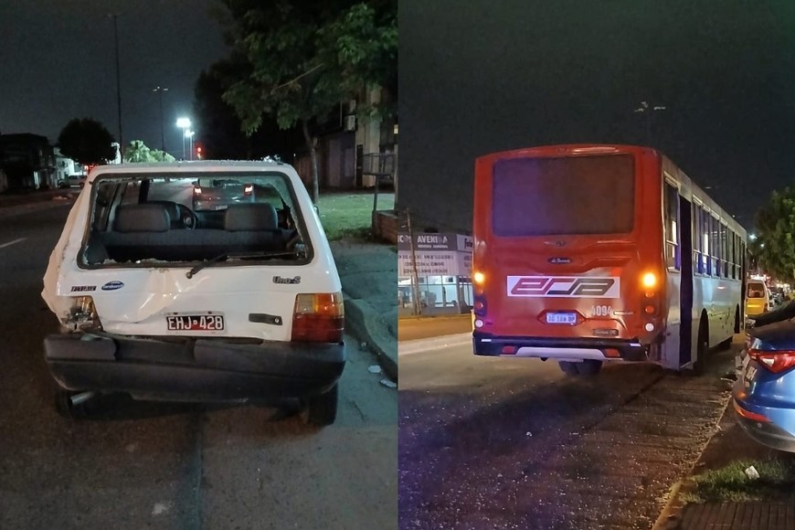 Los involucrados fueron un colectivo de la Línea 15 y un Fiat Uno.