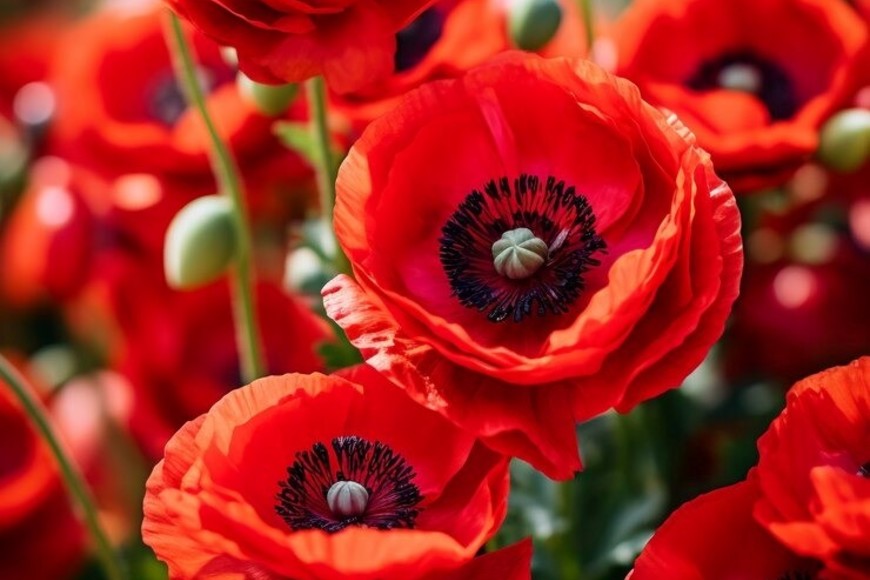 Amapolas son plantas angiospermas que pertenecen a la familia Papaveraceae