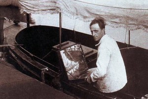 Quinquela en pleno proceso creativo. Foto: Archivo