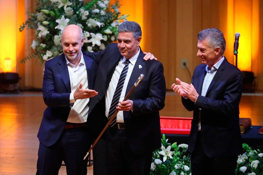El día de cambio de mando, entre Larreta y Jorge Macri.