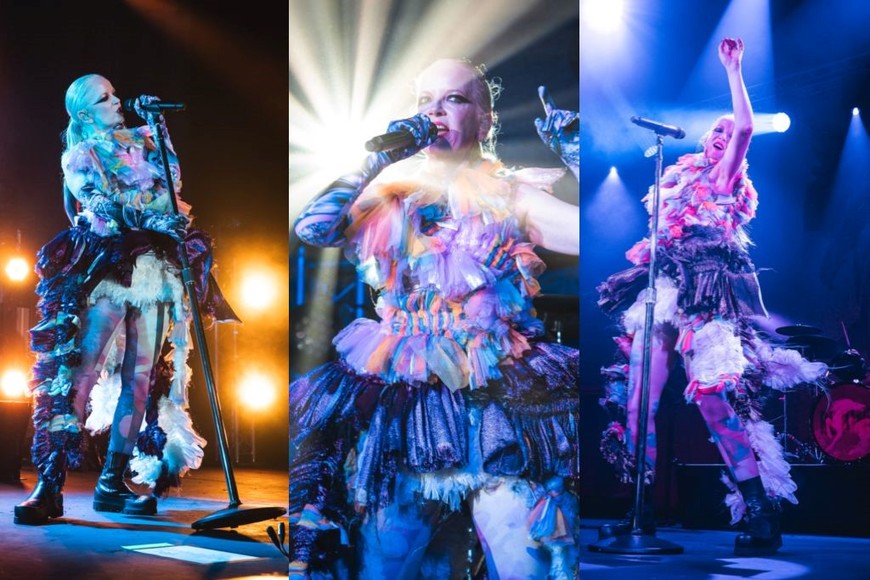 Garbage en Obras Sanitarias: Shirley dominó el escenario, hizo cantar al público, reivindicó las luchas feministas de Chile y Argentina, defendió al colectivo LGTBIQ, y propuso un viaje en el tiempo a los 90, “como el Doctor Who”, a unos años “mucho más fáciles”. Foto: Gentileza Jona Cerri / @jc.fotografiaa