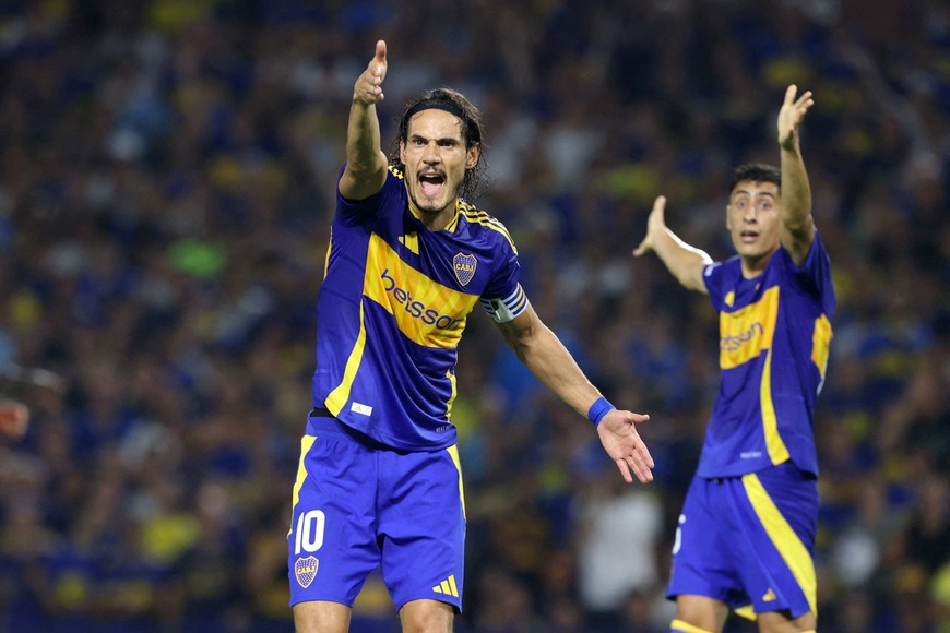 Soccer Football - Copa Libertadores - Qualifying round - Second leg - Boca Juniors v Alianza Lima - Estadio La Bombonera, Buenos Aires, Argentina - February 25, 2025
Boca Juniors' Edinson Cavani reacts REUTERS/Gonzalo Colini