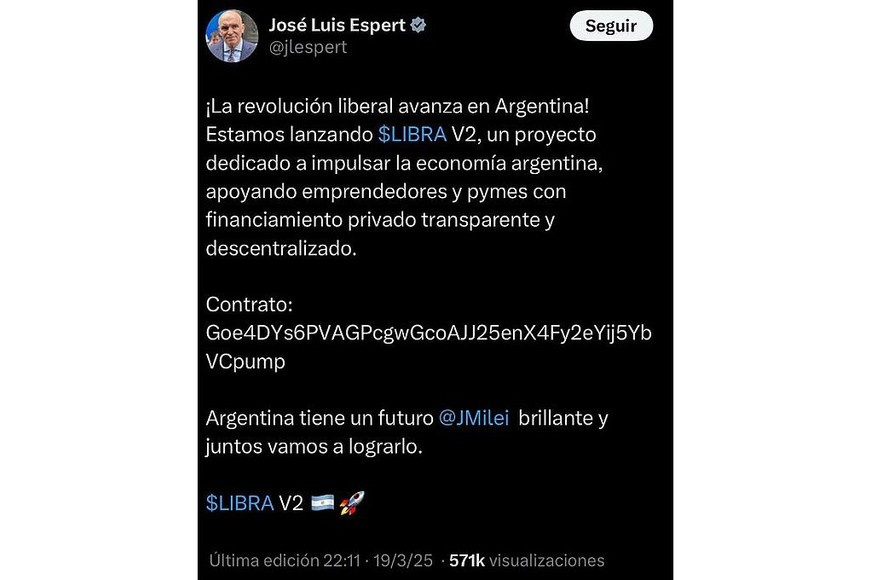 La publicación en la cuenta del diputado de LLA.