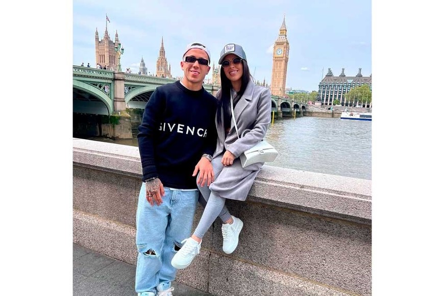 La pareja en Londres, donde el jugador juega al fútbol.