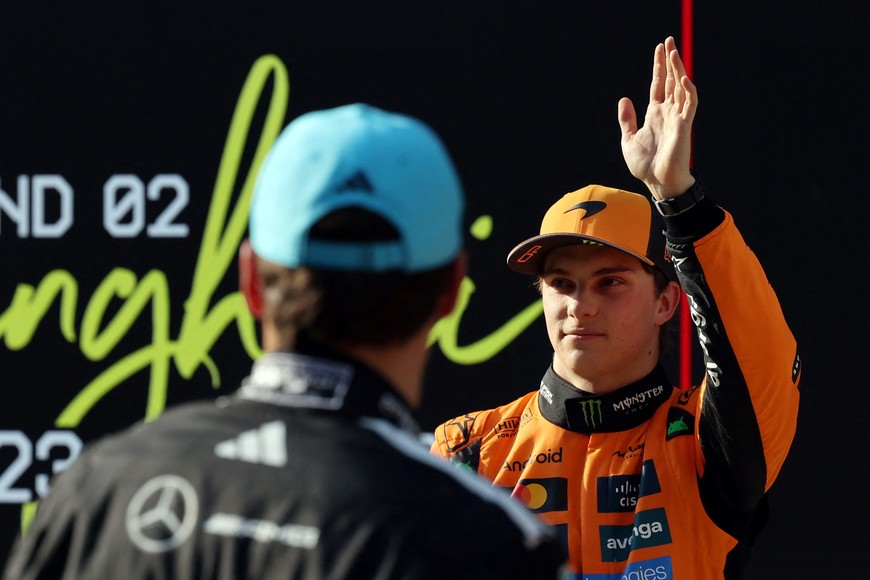 Formula One F1 - Chinese Grand Prix - Shanghai International Circuit, Shanghai, China - March 22, 2025
McLaren's Oscar Piastri celebrates after qualifying in pole position REUTERS/Tyrone Siu