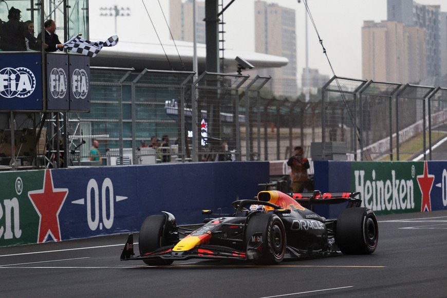 Formula One F1 - Chinese Grand Prix - Shanghai International Circuit, Shanghai, China - March 23, 2025
Red Bull's Max Verstappen passes the chequered flag to finish fourth place in the Chinese Grand Prix REUTERS/Go Nakamura