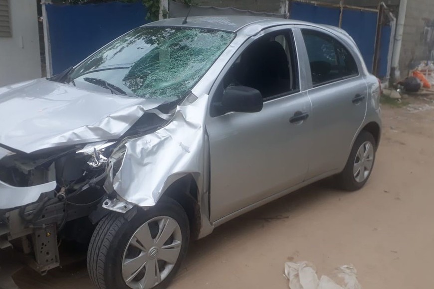 Los daños en el vehículo que conducía Francisco Mario Sánchez, el acusado.