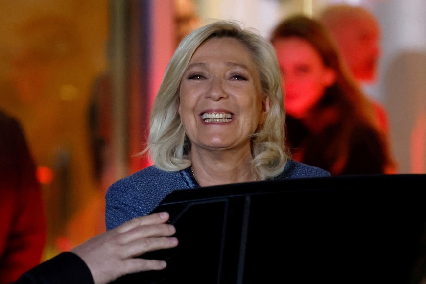 French far-right leader Marine Le Pen, a member of parliament from the Rassemblement National (National Rally - RN) party, leaves the TF1 TV building after giving an interview following the verdict of her trial alongside 24 other defendants (party officials and employees, former lawmakers and parliamentary assistants) and the RN party itself, over accusations of misappropriation of European Union funds, in Boulogne-Billancourt near Paris, France, March 31, 2025. REUTERS/Abdul Saboor