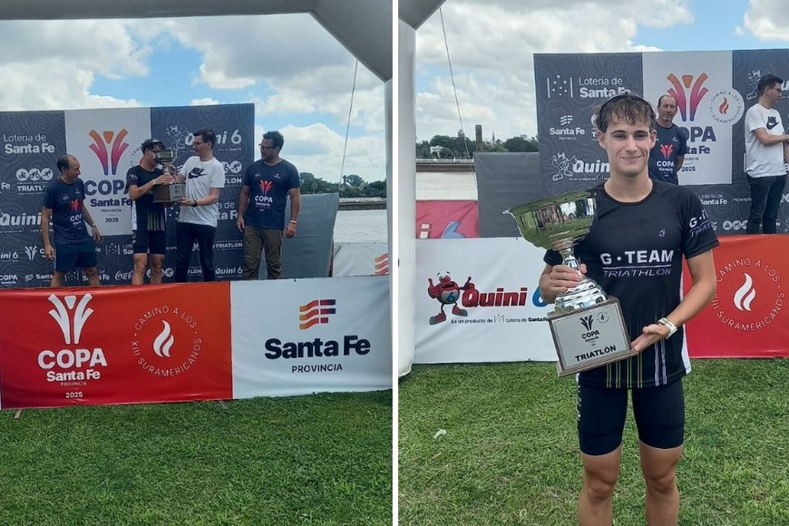 La premiación del triatlón de la Copa Santa Fe.