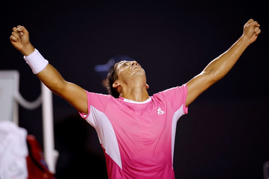 Tennis - Rio Open - Jockey Club Brasileiro, Rio De Janeiro, Brazil - February 23, 2025
Argentina's Sebastian Baez celebrates after winning the final match against France's Alexandre Muller REUTERS/Jorge Silva