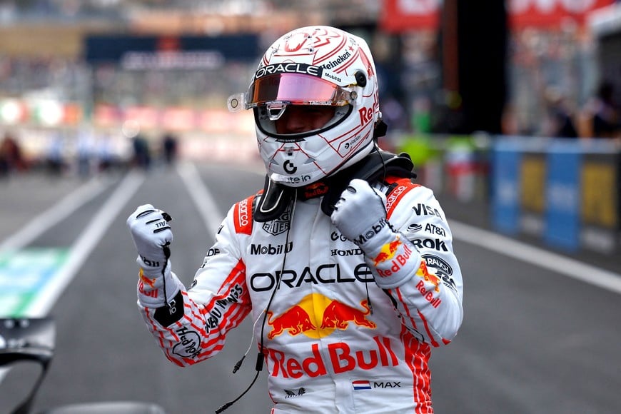 Formula One F1 - Japanese Grand Prix - Suzuka Circuit, Suzuka, Japan - April 5, 2025
Red Bull's Max Verstappen celebrates after qualifying in pole position REUTERS/Issei Kato     TPX IMAGES OF THE DAY