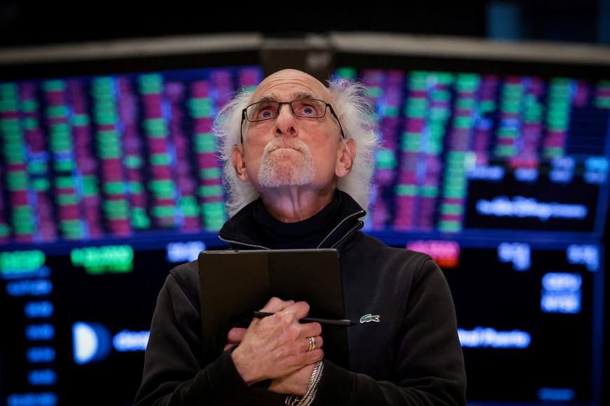 A trader works on the floor at the New York Stock Exchange (NYSE) in New York City, U.S., April 7, 2025.  REUTERS/Brendan McDermid