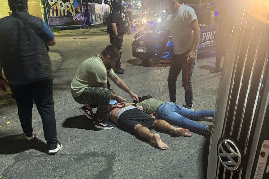 El momento de la detención de los malvivientes.