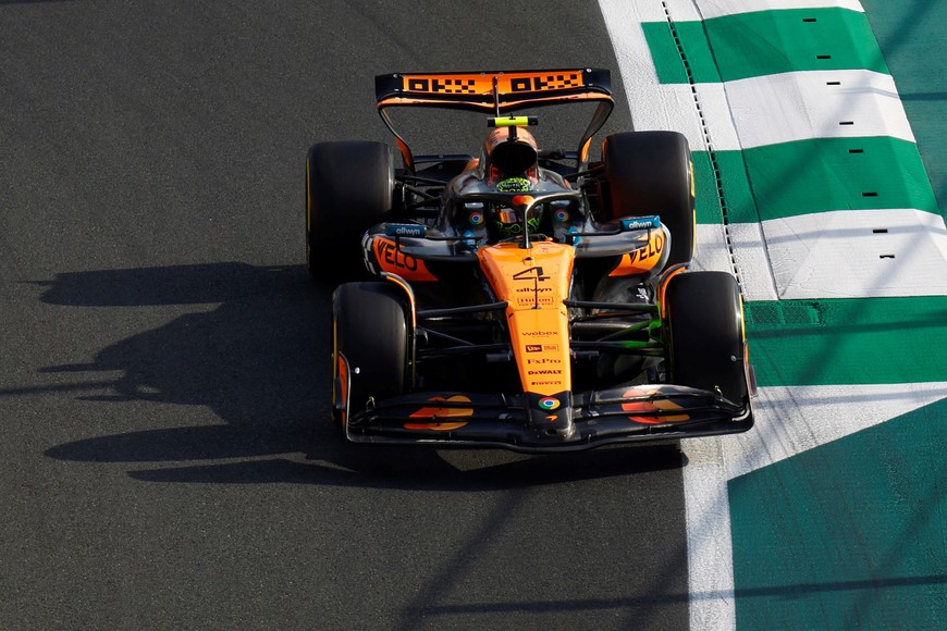 Formula One F1 - Saudi Arabian Grand Prix - Jeddah Corniche Circuit, Jeddah, Saudi Arabia - April 18, 2025
McLaren's Lando Norris during practice REUTERS/Rula Rouhana