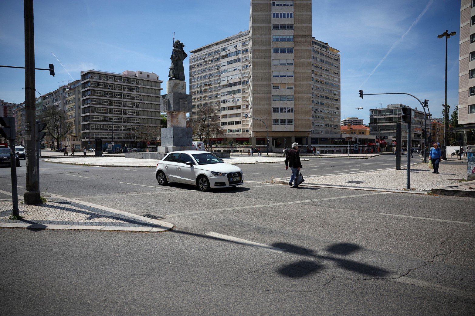 Semáforos apagados en Lisboa. 