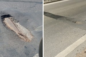 Un lector advierte por la presencia de "cráteres en plena ruta 168".